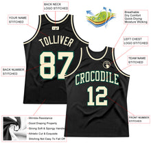 Laden Sie das Bild in den Galerie-Viewer, Custom Black Cream-Green Authentic Throwback Basketball Jersey
