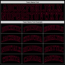 Load image into Gallery viewer, Custom Black Black-Maroon Authentic Throwback Basketball Jersey

