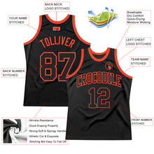 Load image into Gallery viewer, Custom Black Black-Orange Authentic Throwback Basketball Jersey
