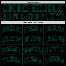 Load image into Gallery viewer, Custom Black Black-Kelly Green Authentic Throwback Basketball Jersey

