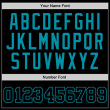 Load image into Gallery viewer, Custom Black Black-Teal Authentic Throwback Basketball Jersey
