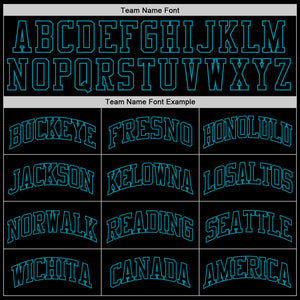 Custom Black Black-Teal Authentic Throwback Basketball Jersey