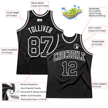 Laden Sie das Bild in den Galerie-Viewer, Custom Black Black-White Authentic Throwback Basketball Jersey
