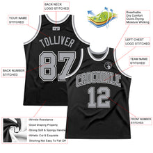 Laden Sie das Bild in den Galerie-Viewer, Custom Black Gray-White Authentic Throwback Basketball Jersey
