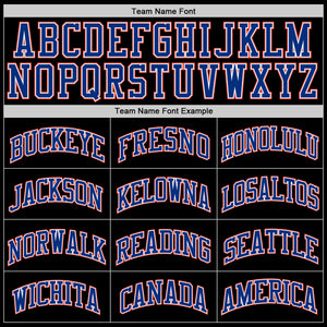 Custom Black Royal-Orange Authentic Throwback Basketball Jersey
