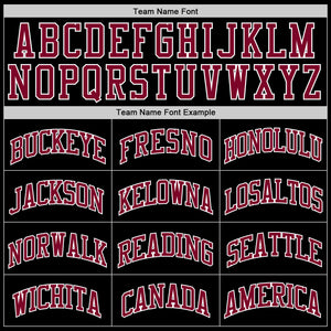 Custom Black Maroon-White Authentic Throwback Basketball Jersey