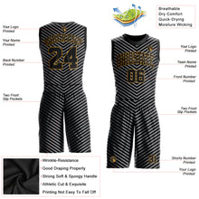Load image into Gallery viewer, Custom Black Black-Gray Round Neck Sublimation Basketball Suit Jersey
