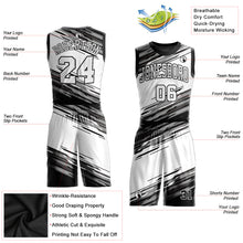 Laden Sie das Bild in den Galerie-Viewer, Custom Black White-Gray Round Neck Sublimation Basketball Suit Jersey

