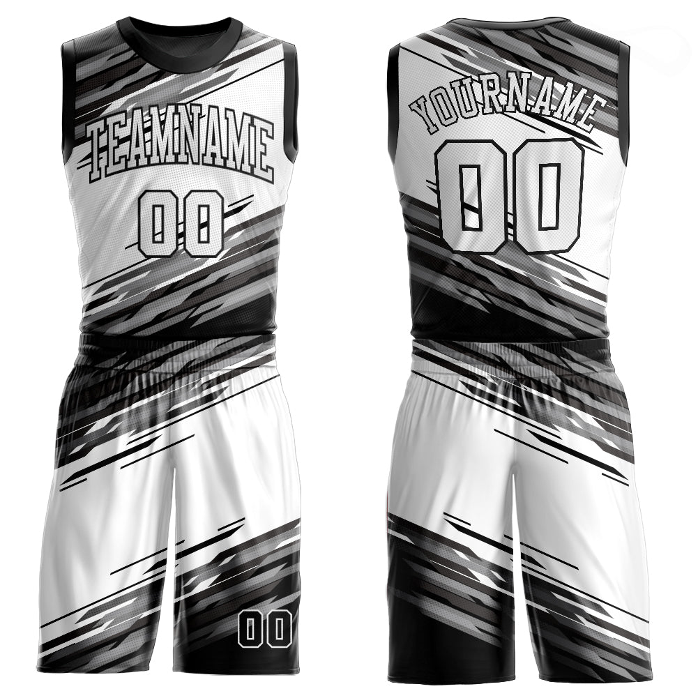 Custom Green White-Gold Round Neck Sublimation Basketball Suit Jersey