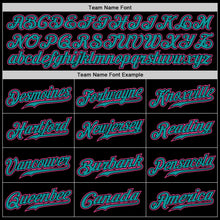 Load image into Gallery viewer, Custom Black Pink-Teal Authentic Baseball Jersey
