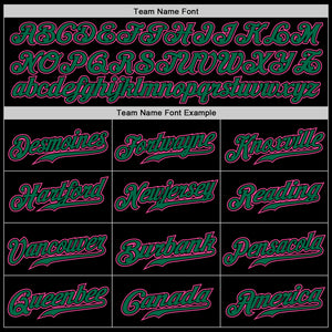 Custom Black Pink-Kelly Green Authentic Baseball Jersey
