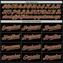 Load image into Gallery viewer, Custom Black Purple-Gold Authentic Baseball Jersey
