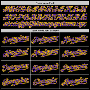 Custom Black Purple-Gold Authentic Baseball Jersey