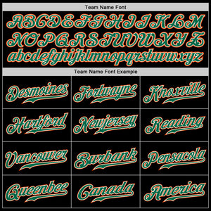 Custom Black Orange-Kelly Green Authentic Baseball Jersey