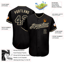 Загрузить изображение в средство просмотра галереи, Custom Black Black-Cream Authentic Baseball Jersey
