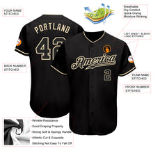 Laden Sie das Bild in den Galerie-Viewer, Custom Black Black-Cream Authentic Baseball Jersey
