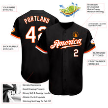Laden Sie das Bild in den Galerie-Viewer, Custom Black White-Orange Authentic Baseball Jersey
