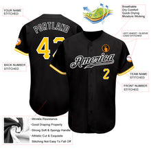 Laden Sie das Bild in den Galerie-Viewer, Custom Black Gold-White Authentic Baseball Jersey
