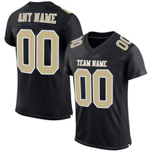 Laden Sie das Bild in den Galerie-Viewer, Custom Black Vegas Gold-White Mesh Authentic Football Jersey
