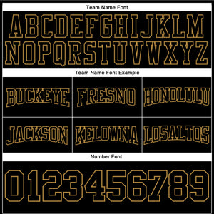 Custom Stitched Black Black-Old Gold Football Pullover Sweatshirt Hoodie