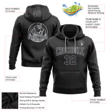 Load image into Gallery viewer, Custom Stitched Black Black-Gray Football Pullover Sweatshirt Hoodie
