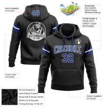 Загрузить изображение в средство просмотра галереи, Custom Stitched Black Royal-White Football Pullover Sweatshirt Hoodie
