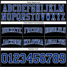 Загрузить изображение в средство просмотра галереи, Custom Stitched Black Royal-White Football Pullover Sweatshirt Hoodie
