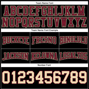 Custom Stitched Black Cream-Crimson Football Pullover Sweatshirt Hoodie