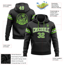 Laden Sie das Bild in den Galerie-Viewer, Custom Stitched Black Neon Green-White Football Pullover Sweatshirt Hoodie
