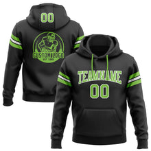 Laden Sie das Bild in den Galerie-Viewer, Custom Stitched Black Neon Green-White Football Pullover Sweatshirt Hoodie
