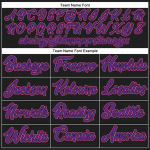 Custom Black Pink-Purple Authentic Baseball Jersey