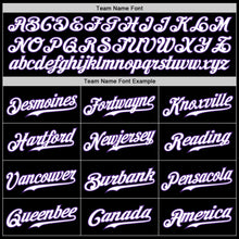 Laden Sie das Bild in den Galerie-Viewer, Custom Black White Pinstripe White-Purple Authentic Baseball Jersey
