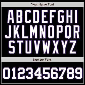 Custom Black White Pinstripe White-Purple Authentic Baseball Jersey
