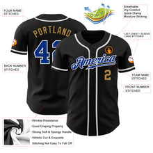 Laden Sie das Bild in den Galerie-Viewer, Custom Black Royal-Old Gold Authentic Baseball Jersey
