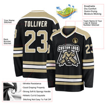 Charger l&#39;image dans la galerie, Custom Black Vegas Gold-White Hockey Jersey

