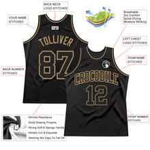 Загрузить изображение в средство просмотра галереи, Custom Black Black-Old Gold Authentic Throwback Basketball Jersey
