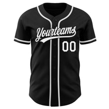 Load image into Gallery viewer, Custom Black White Authentic Baseball Jersey
