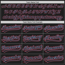 Загрузить изображение в средство просмотра галереи, Custom Black Black Light Blue-Red Authentic Baseball Jersey
