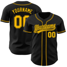 Laden Sie das Bild in den Galerie-Viewer, Custom Black Gold Authentic Baseball Jersey
