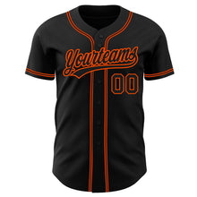 Загрузить изображение в средство просмотра галереи, Custom Black Black-Orange Authentic Baseball Jersey
