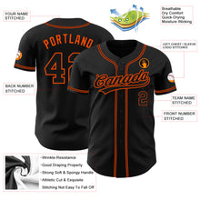 Загрузить изображение в средство просмотра галереи, Custom Black Black-Orange Authentic Baseball Jersey

