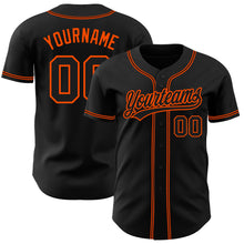 Загрузить изображение в средство просмотра галереи, Custom Black Black-Orange Authentic Baseball Jersey
