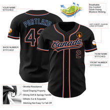 Загрузить изображение в средство просмотра галереи, Custom Black Black Powder Blue-Orange Authentic Baseball Jersey
