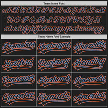 Загрузить изображение в средство просмотра галереи, Custom Black Black Powder Blue-Orange Authentic Baseball Jersey
