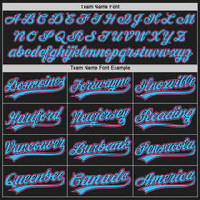 Load image into Gallery viewer, Custom Black Pink-Sky Blue Authentic Baseball Jersey
