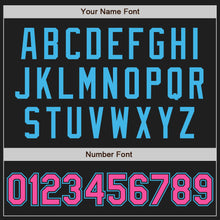 Load image into Gallery viewer, Custom Black Pink-Sky Blue Authentic Baseball Jersey

