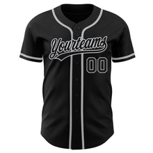 Загрузить изображение в средство просмотра галереи, Custom Black Black-Gray Authentic Baseball Jersey
