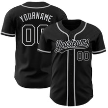 Загрузить изображение в средство просмотра галереи, Custom Black Black-Gray Authentic Baseball Jersey
