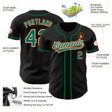 Laden Sie das Bild in den Galerie-Viewer, Custom Black Kelly Green-Orange Authentic Baseball Jersey
