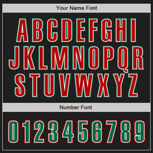 Загрузить изображение в средство просмотра галереи, Custom Black Kelly Green-Red Authentic Baseball Jersey
